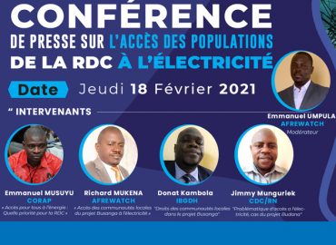 Conférence de presse sur l’accès des populations de la RDC à l’électricité