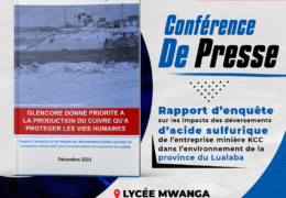 Conférence de presse : Kolwezi 22 février 2022