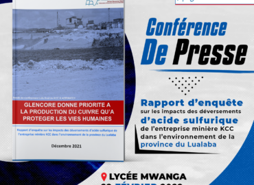 Conférence de presse : Kolwezi 22 février 2022