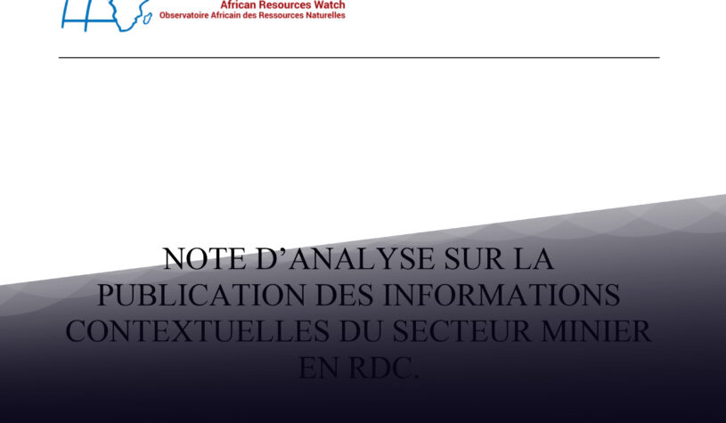 Note d’analyse sur la publication des informations contextuelles du secteur minier en RDC