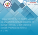 ‘’ Du non-respect par les sociétés minières des engagements pris dans les cahiers des charges ‘’, constat à la cent-troisème réunion du conseil des ministres de la RDC