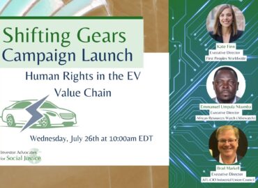 Shifting Gears: Human Rights in the EV Value Chain (Les droits de l’homme dans la chaîne de valeur des véhicules électriques) – Campaign Launch