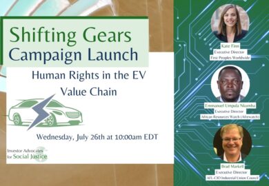 Shifting Gears: Human Rights in the EV Value Chain (Les droits de l’homme dans la chaîne de valeur des véhicules électriques) – Campaign Launch