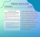 Press release : “361,000 children in the copper and cobalt mines of Haut Katanga and Lualaba in 2024: the civil society has reservations about the UNICEF figure and requests additional information”.