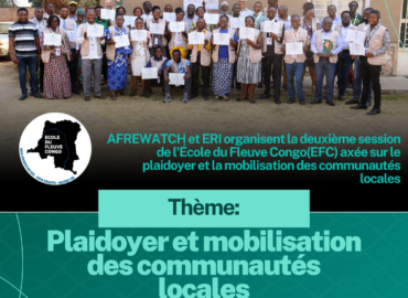 Aout 2024: AFREWATCH et EARTHRIGHTS International organisent la deuxième session de l’école du Fleuve Congo.