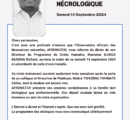 COMMUNIQUÉ NÉCROLOGIQUE