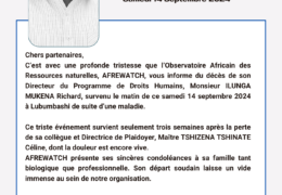 COMMUNIQUÉ NÉCROLOGIQUE