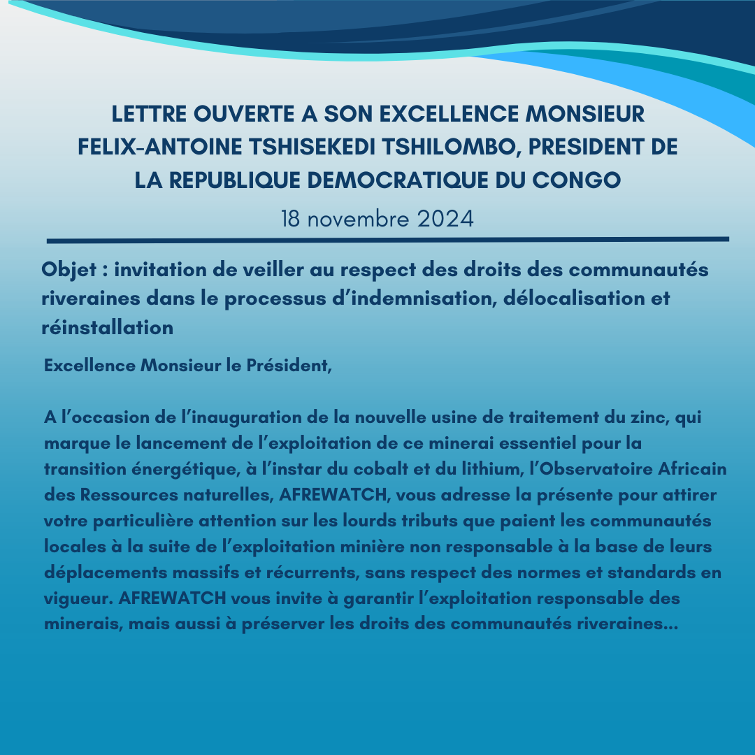 Lettre ouverte à son excellence monsieur Felix-Antoine Tshisekedi Tshilombo, Président de la République Démocratique du Congo.