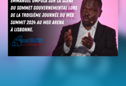 Intervention du directeur exécutif de AFREWATCH sur la scène du sommet gouvernemental lors de la troisième journée du Web Summit 2024 au MEO Arena à Lisbonne.