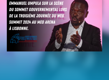 Intervention du directeur exécutif de AFREWATCH sur la scène du sommet gouvernemental lors de la troisième journée du Web Summit 2024 au MEO Arena à Lisbonne.