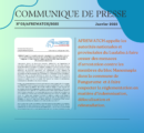 Communiqué de presse N°03 / 2025