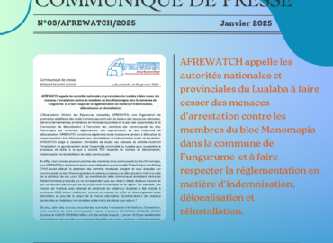 Communiqué de presse N°03 / 2025