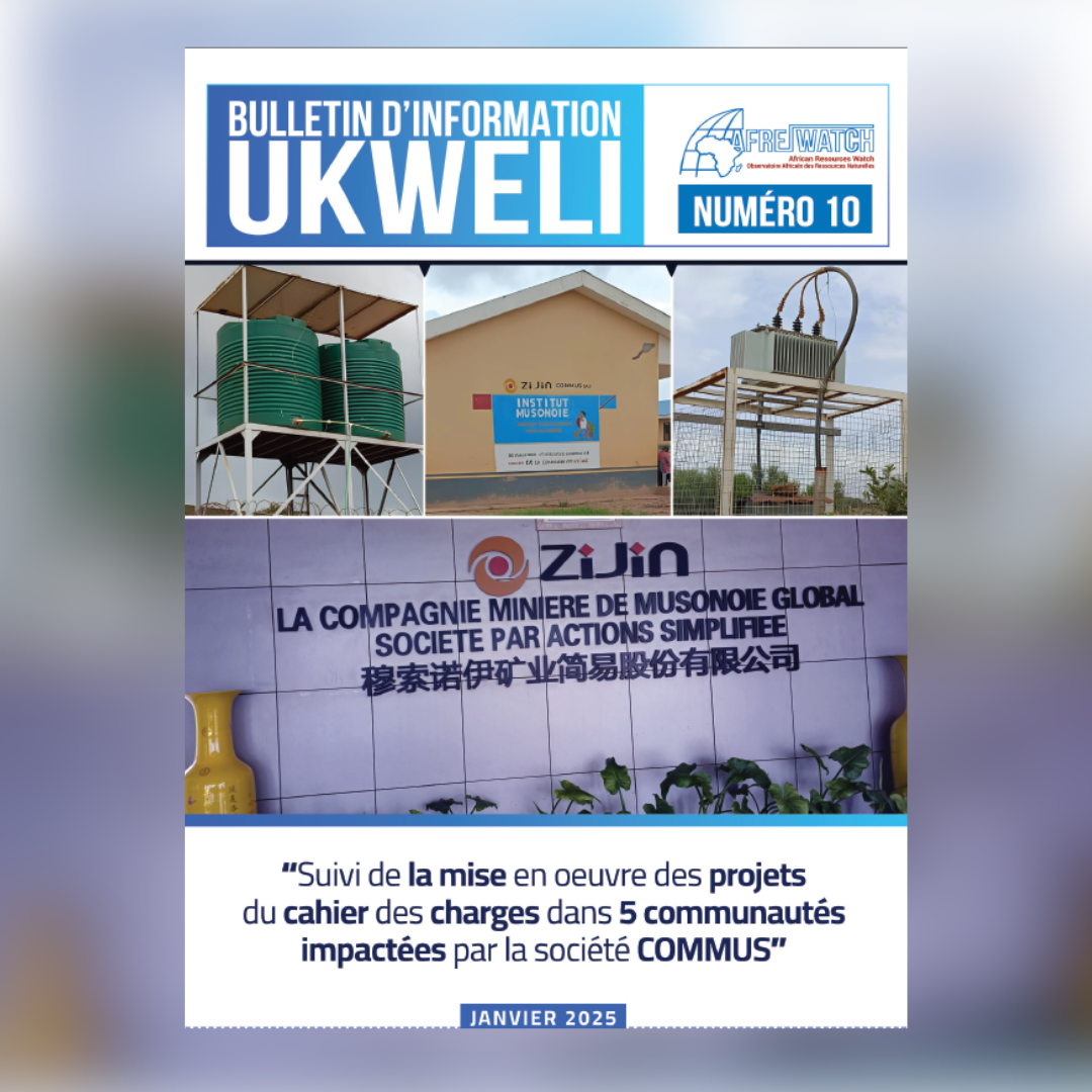 Bulletin d’information UKWELI N10 : Suivi de la mise en œuvre des projets du cahier des charges dans cinq communautés impactées par la société COMMUS.