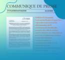 Communiqué de presse N°07 / 2025