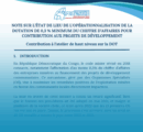 NOTE SUR L’ÉTAT DE LIEU DE L’OPÉRATIONNALISATION DE LA DOTATION DE 0,3 % MINIMUM DU CHIFFRE D’AFFAIRES POUR CONTRIBUTION AUX PROJETS DE DÉVELOPPEMENT