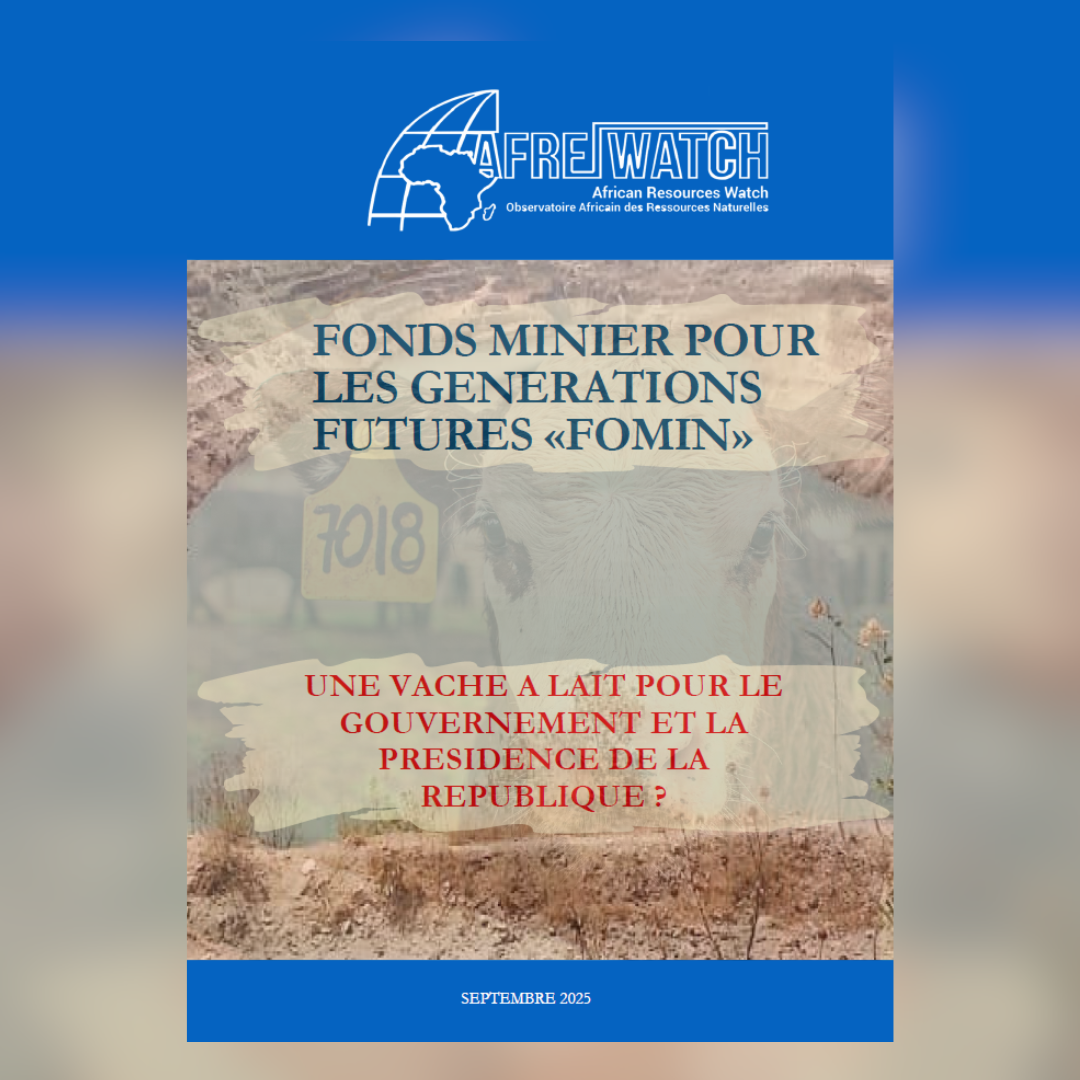 Rapport AFREWATCH sur le FOMIN : UNE VACHE A LAIT POUR LE GOUVERNEMENT ET LA PRESIDENCE DE LA REPUBLIQUE ?