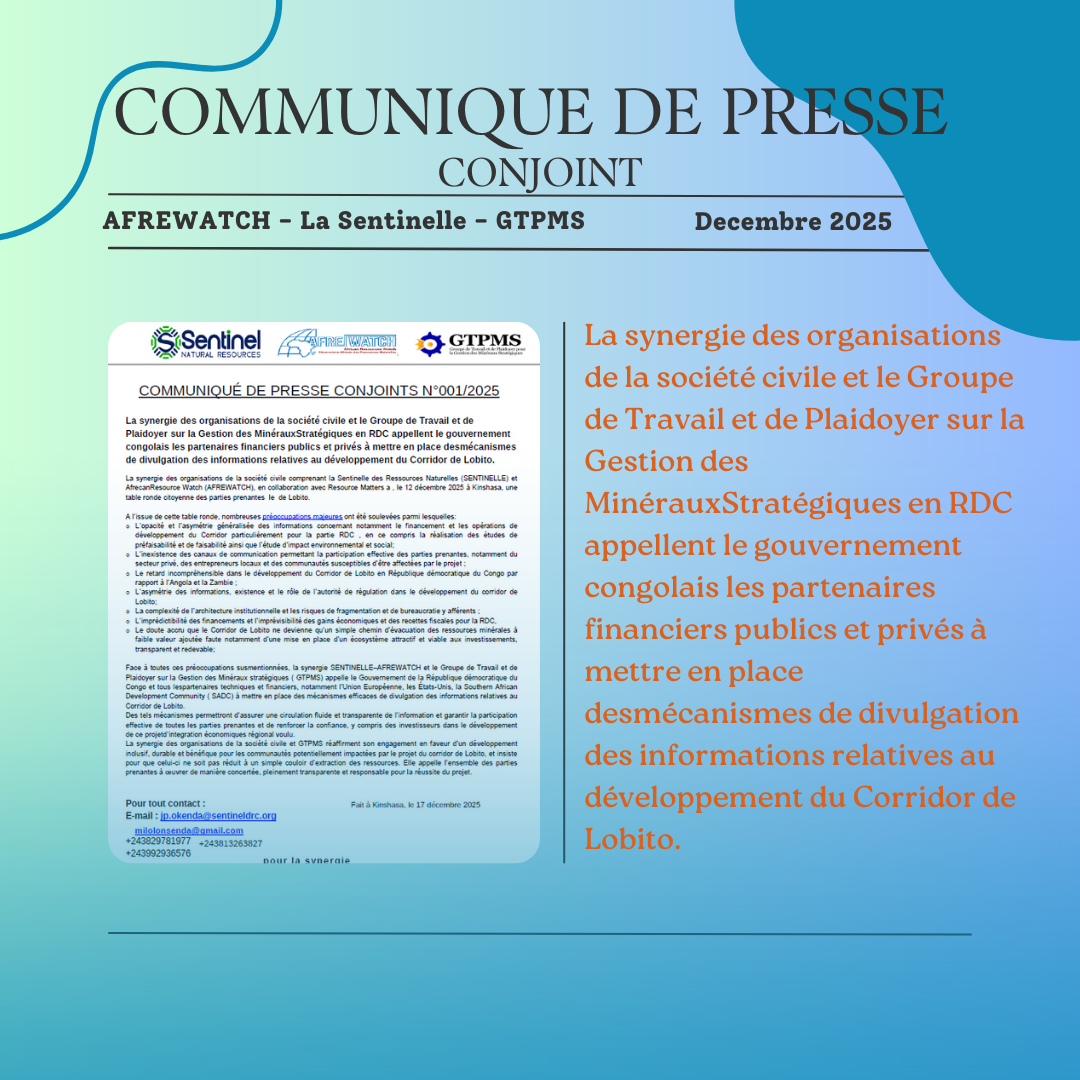 COMMUNIQUÉ DE PRESSE CONJOINTS N°001/2025