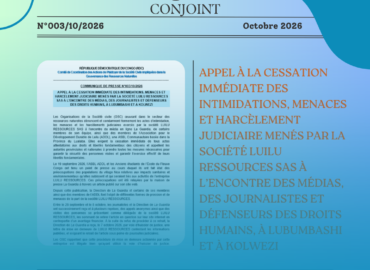 Communiqué De Presse Conjoint N°003/10/2026